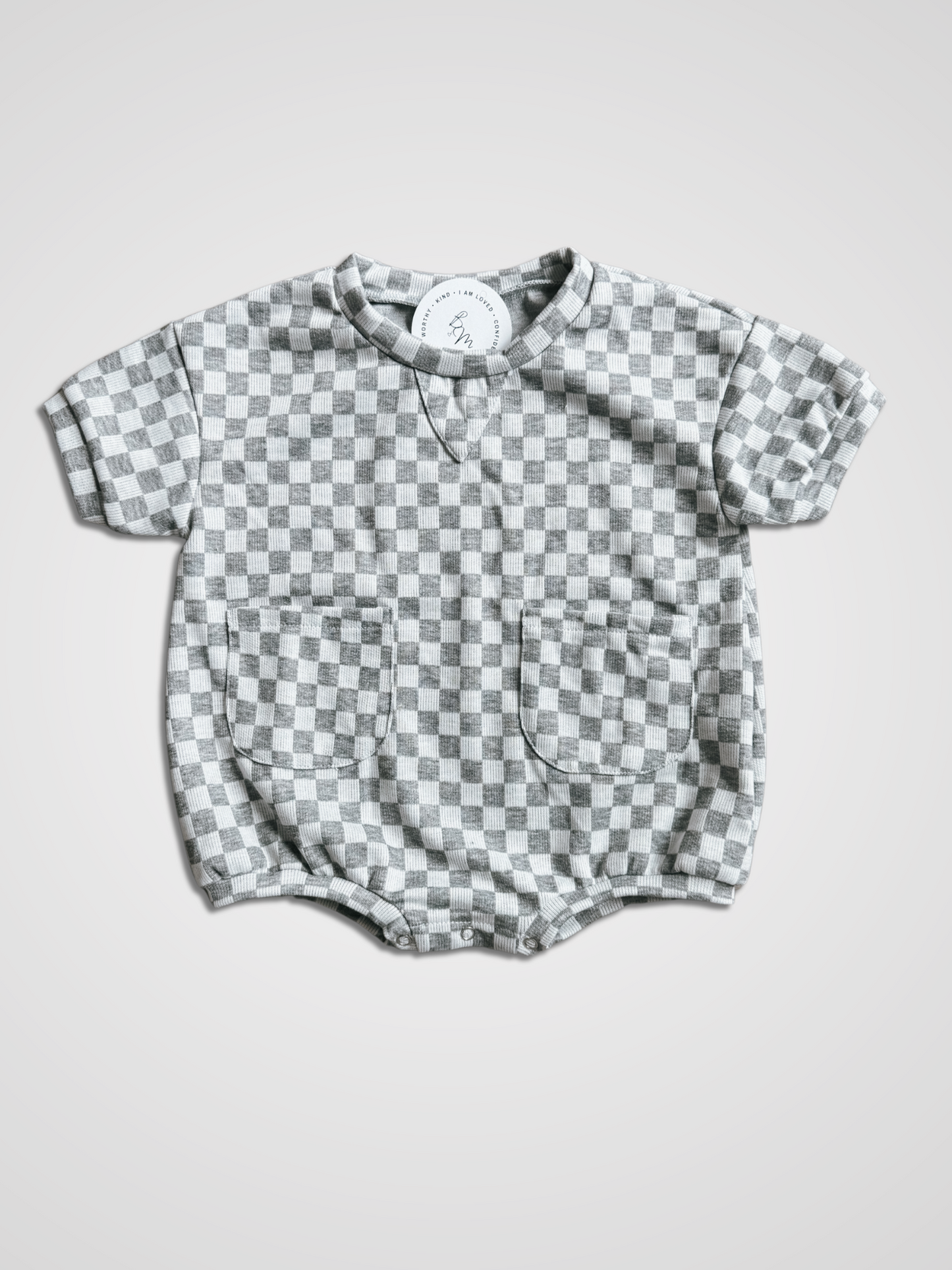 Checkered Romper | Gray
