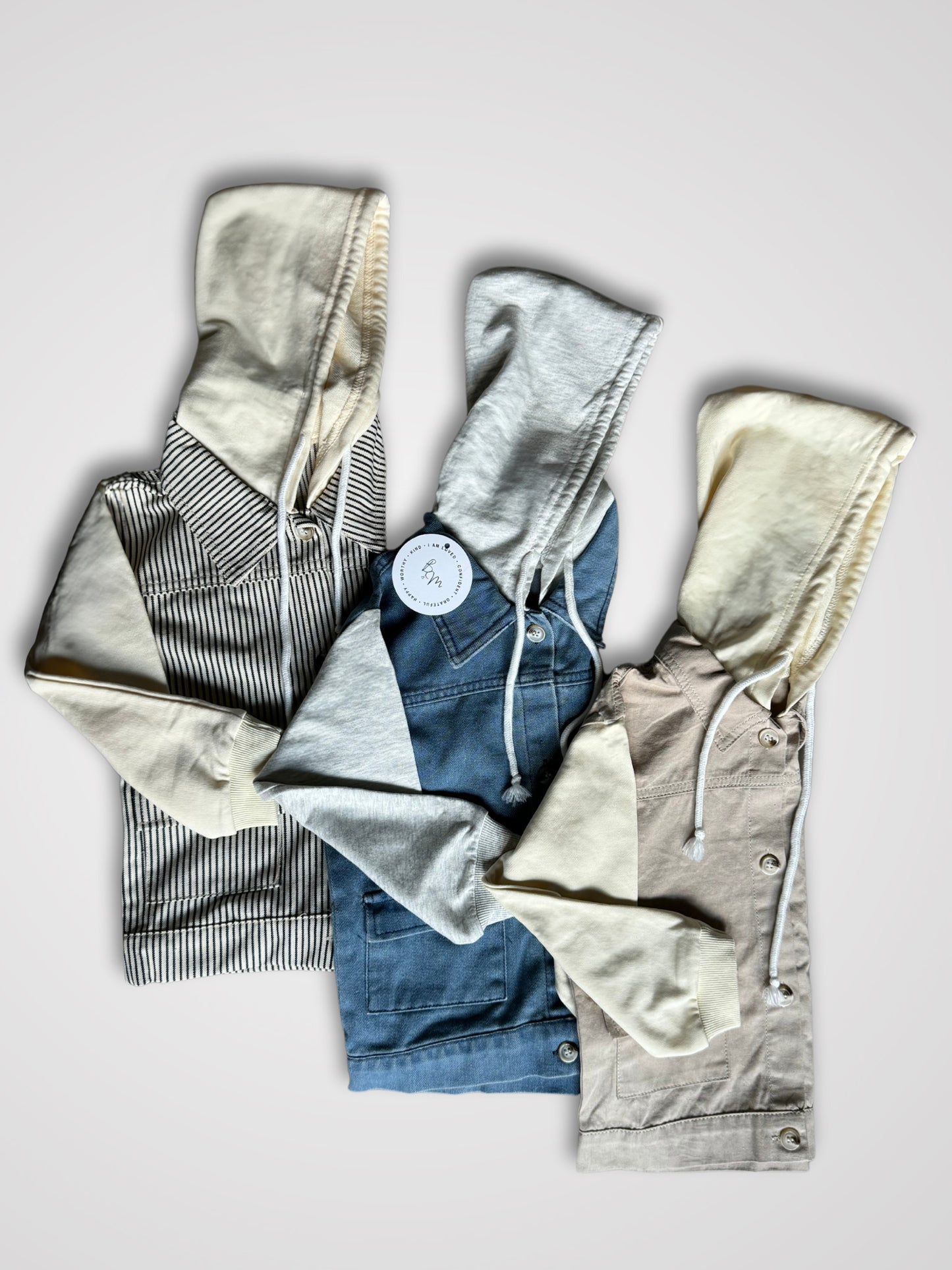 Hooded Striped Shacket