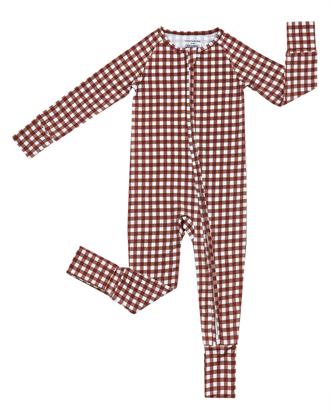 Bamboo Zip Romper | Chocolate Gingham
