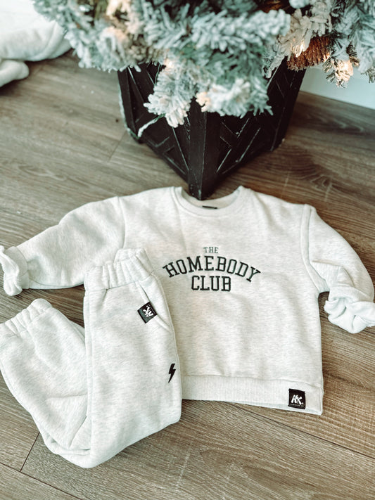 Homebody Sweat Suit-Ash gray