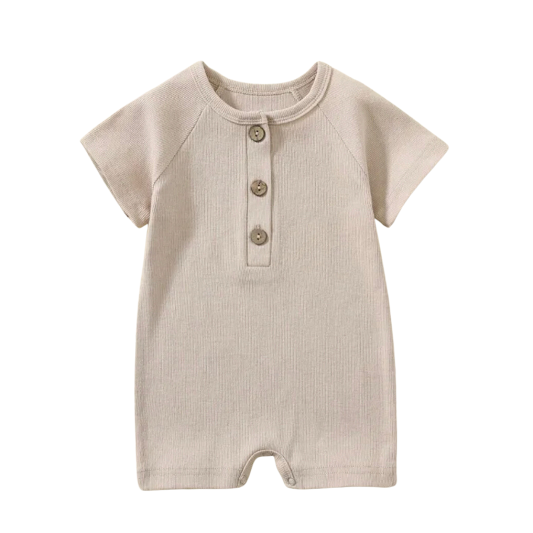 Short Sleeved Ribbed Romper