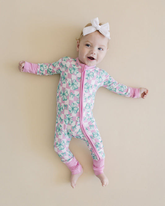 Bamboo Zip Romper | Shamrock & Bows