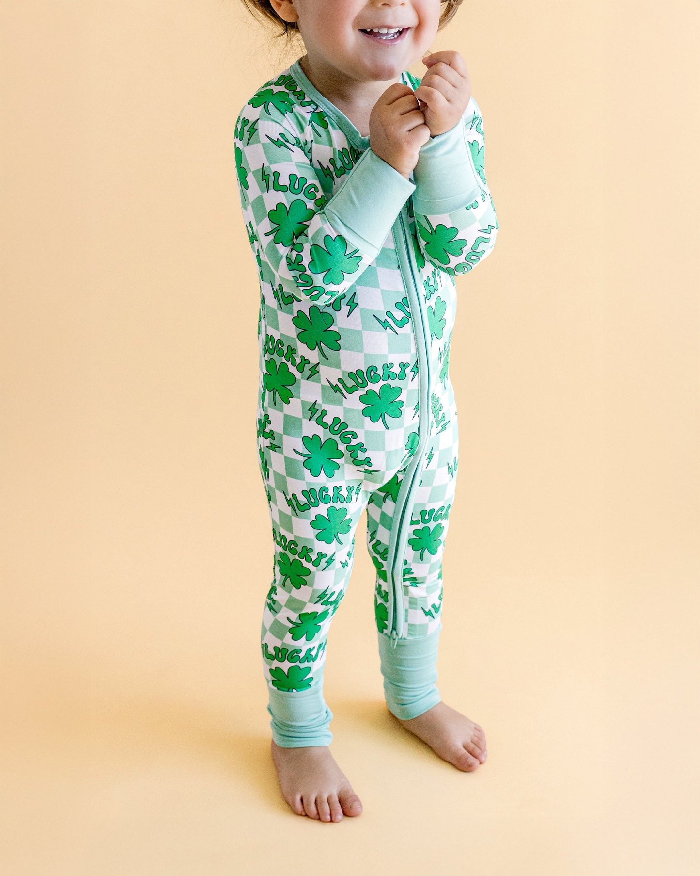 Bamboo Zip Romper | Lucky Shamrock