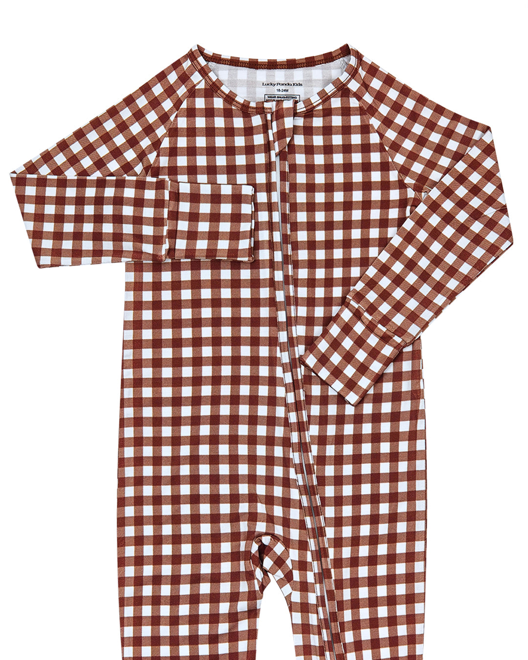 Bamboo Zip Romper | Chocolate Gingham