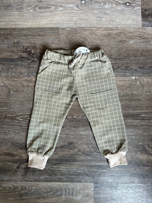 Olive Grid Pants