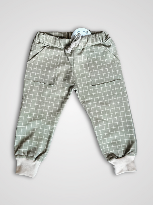 Olive Grid Pants