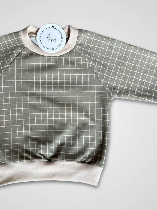 Olive Grid Pullover