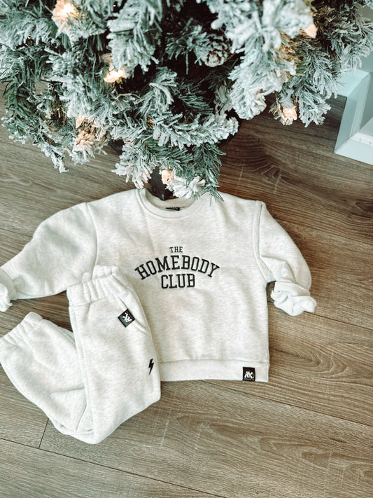 Homebody Sweat Suit-Ash gray