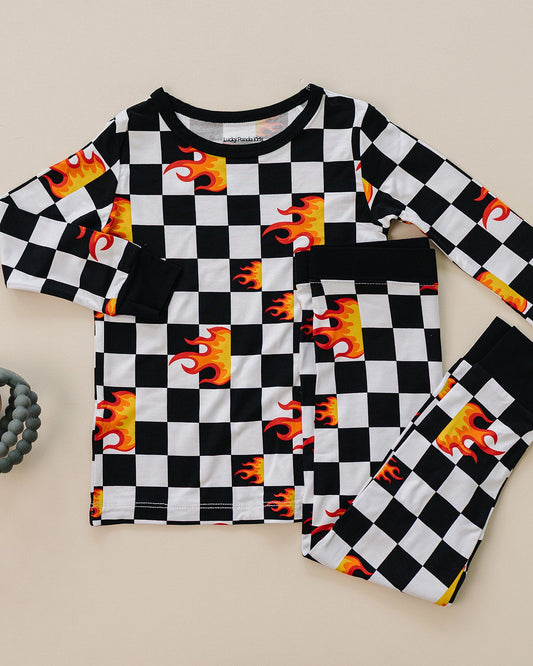 Bamboo Two Piece Set | Checker Blaze