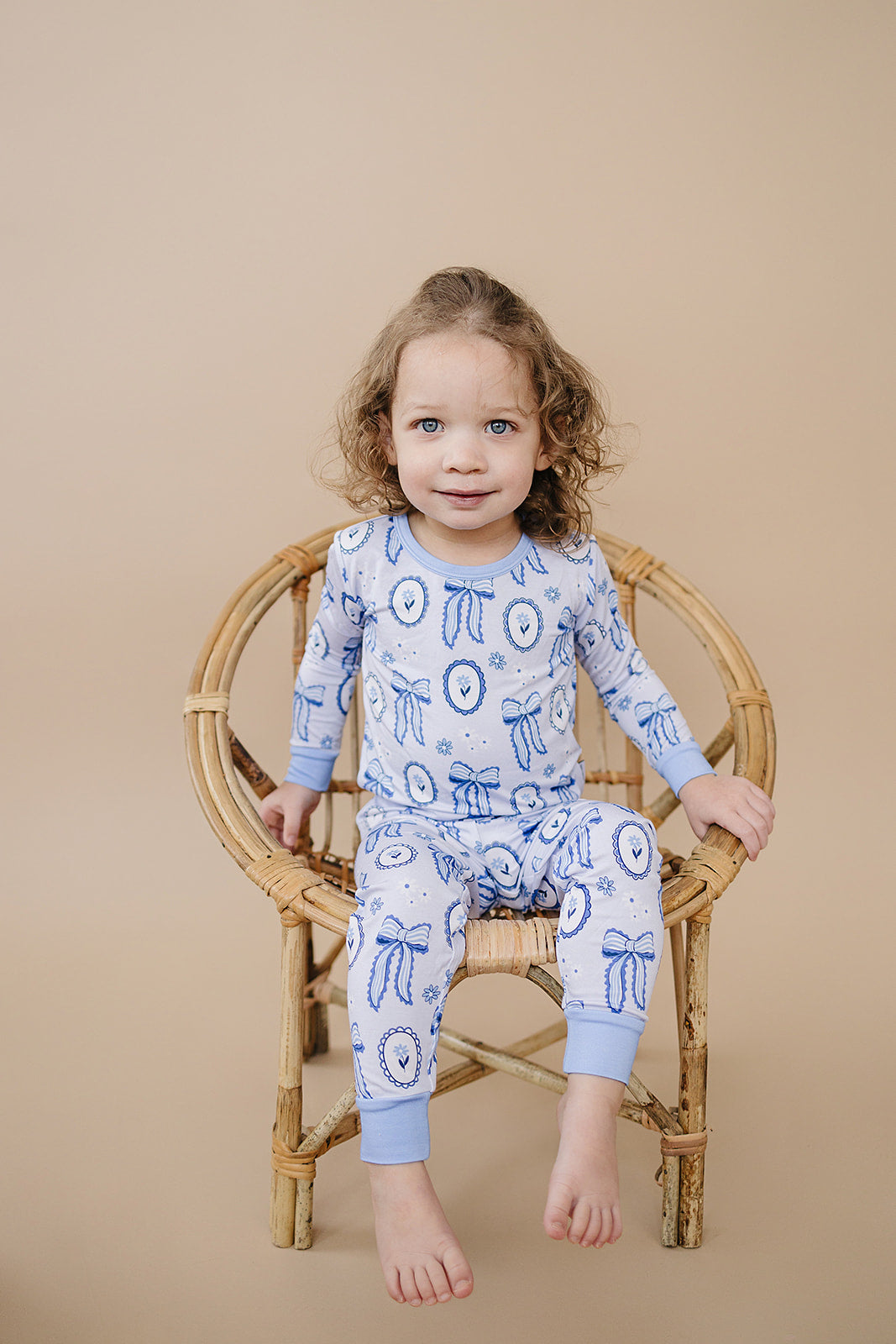 Bamboo Two Piece Set | Blue Bow