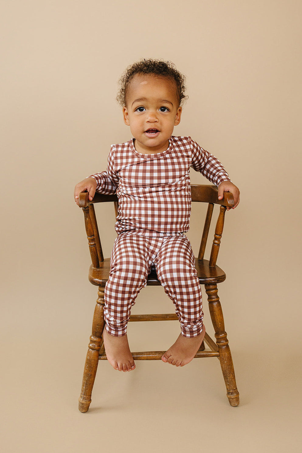 Bamboo Two Piece Set | Chocolate Gingham