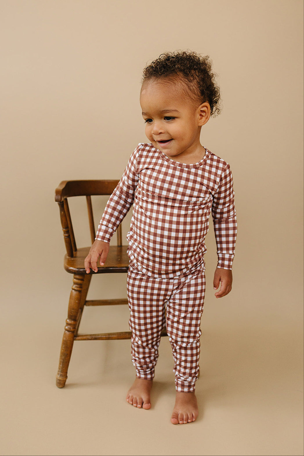 Bamboo Two Piece Set | Chocolate Gingham