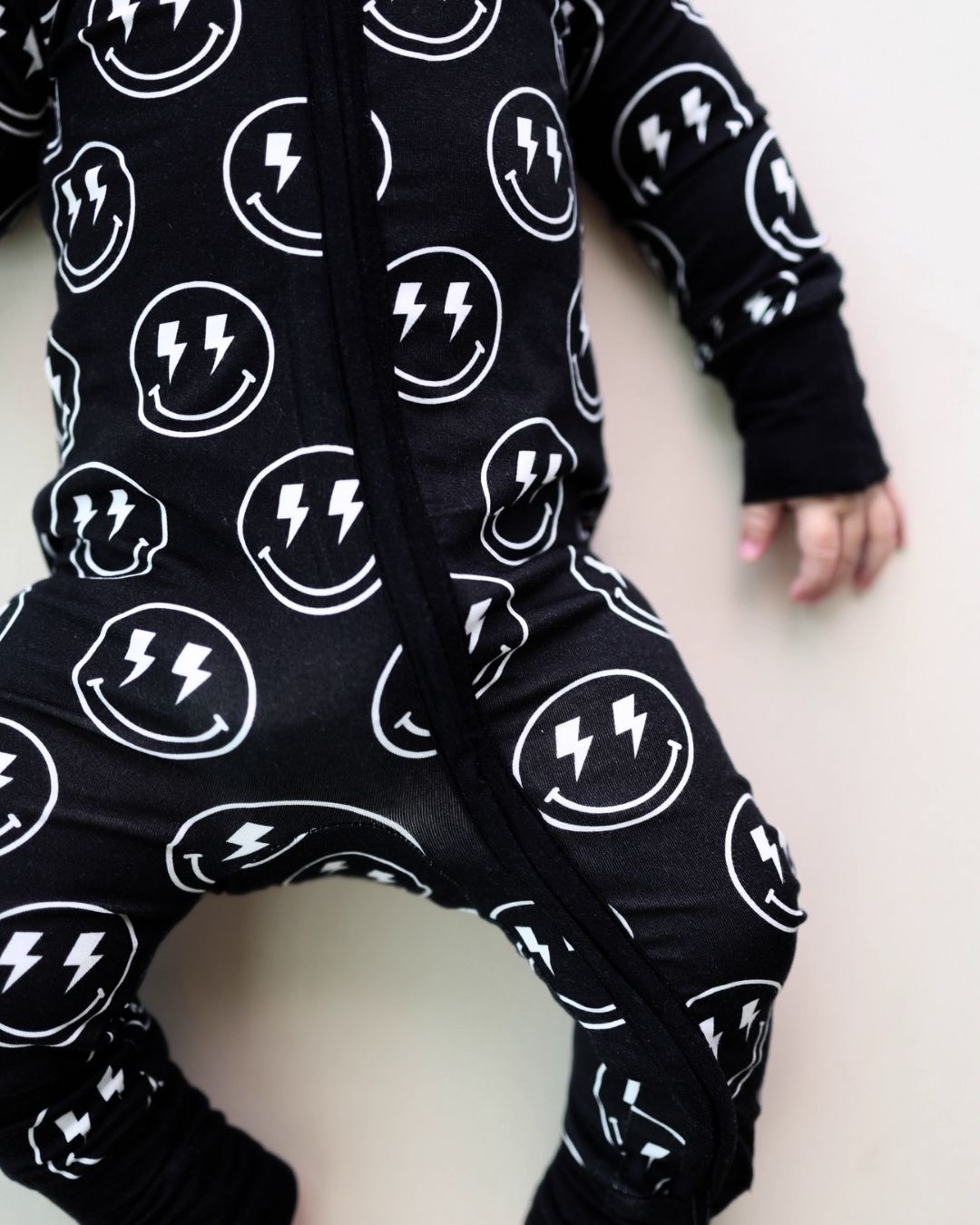 Bamboo Zip Romper | Electric Smiley