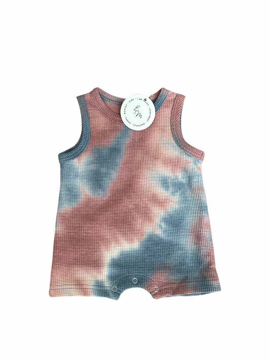 Red White & Blue Tie Dye Romper