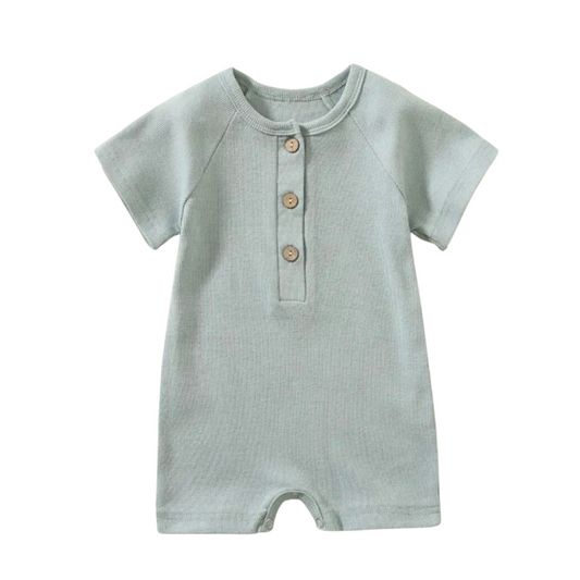 Short Sleeved Ribbed Romper